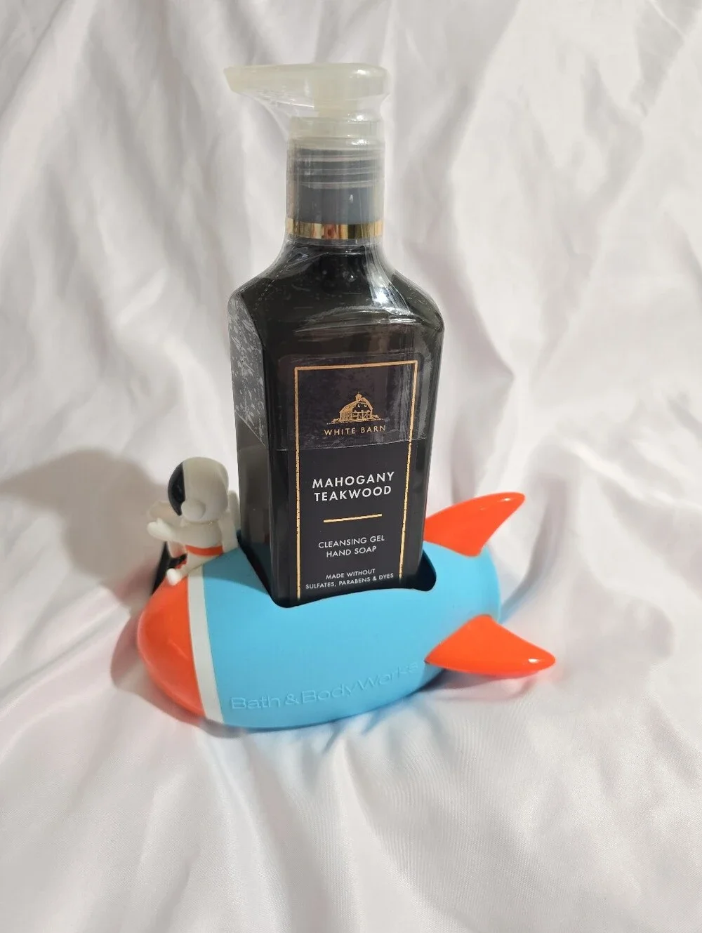 NWT Bath & Body Works Hand Soap Holder Rocket Austronaut W/ Sound Silicone